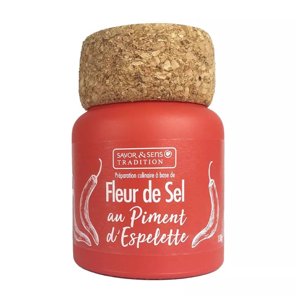 SAVOR & SENS FLEUR DE SEL AU PIMENT D'ESPELETTE 130G