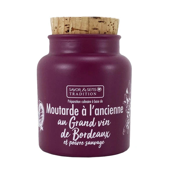 SAVOR & SENS MOUTARDE ANCIENNE AU VIN BORDEAUX ET POIVRE 110G