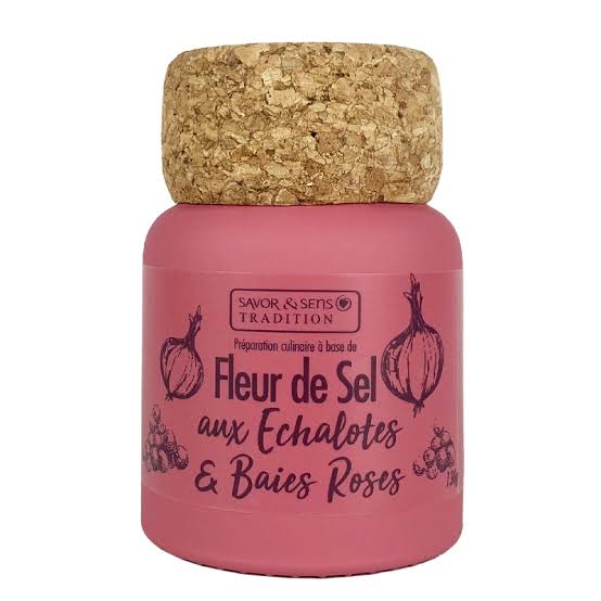 SAVOR & SENS FLEUR DE SEL ÉCHALOTES & BAIES ROSES 130G