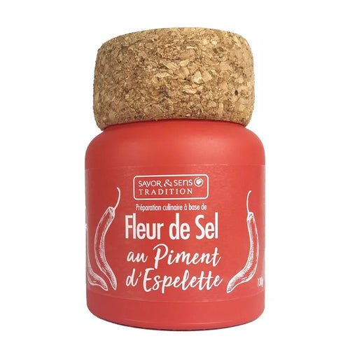 SAVOR & SENS FLEUR DE SEL AU PIMENT D'ESPELETTE 130G
